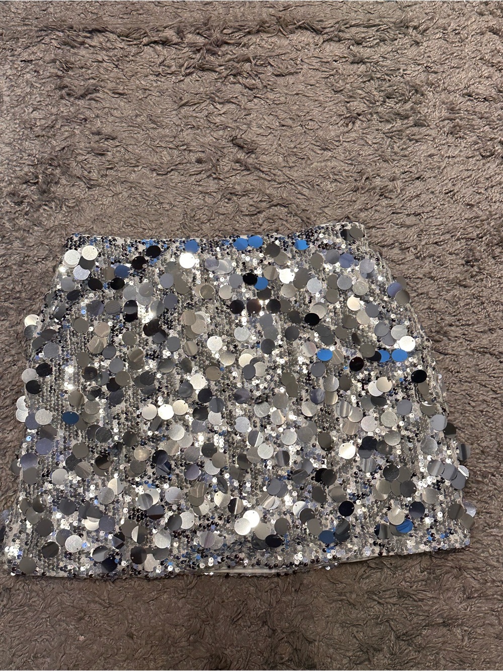 SHEIN Silver Sequin Mini Skirt